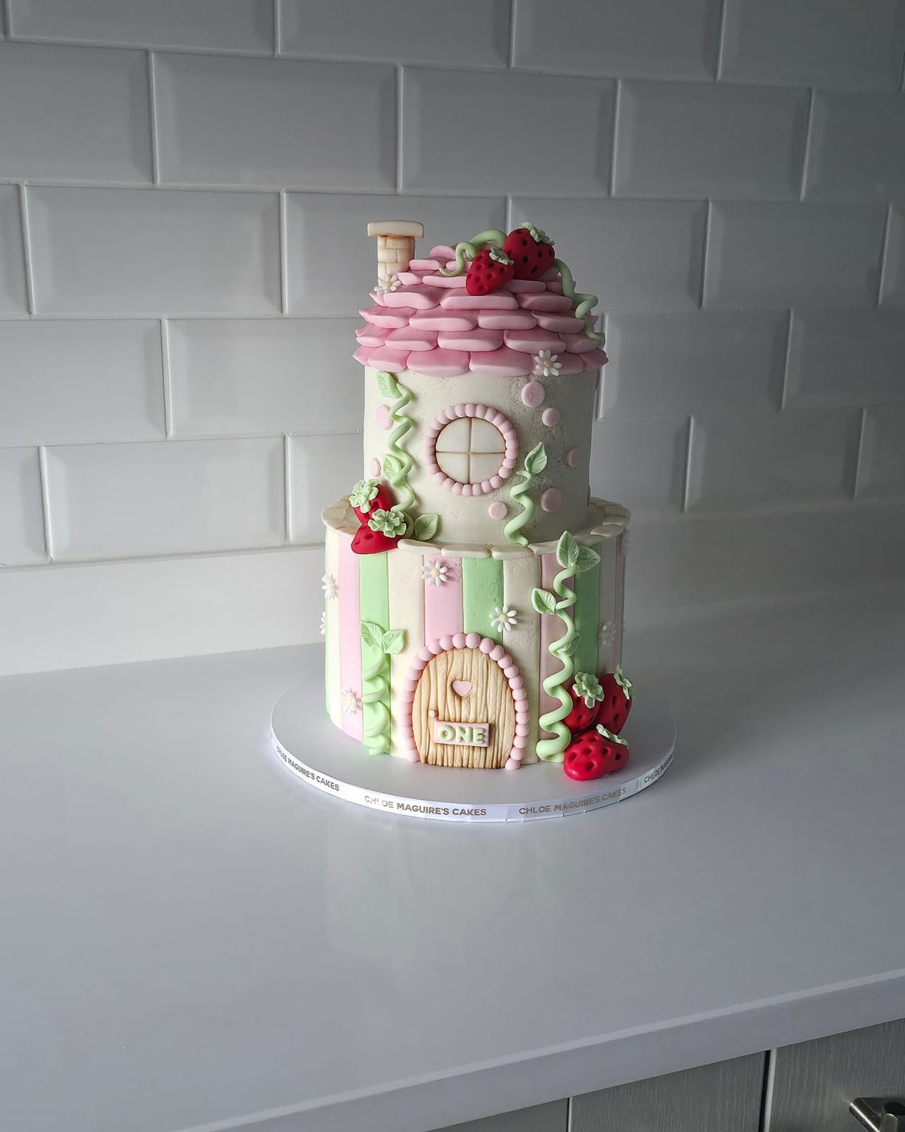 Fairy toadstool christening cake