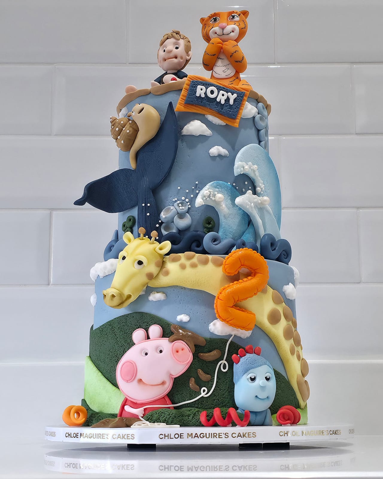 Safari animals birthday tower